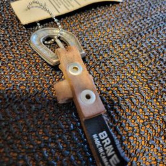 Say yes to big sweater weather! Super cute tan BRAVE Leather Skinny Belt. 32" - Picture 3 of 6